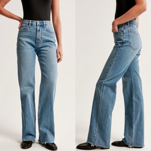 Abercrombie 90s Distressed Relaxed High Rise Jeans - Picture 10 of 11